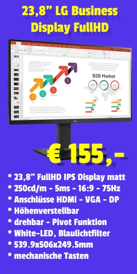 23.8" FullHD LG Business Display um 155 €