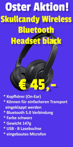 Osteraktion: Skullcandy Wireless Bluetooth Headset schwarz um 45 €