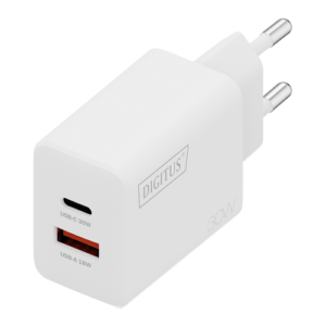 DIGITUS USB GaN Charger 30W, 1x USB-C, 1x USB-A