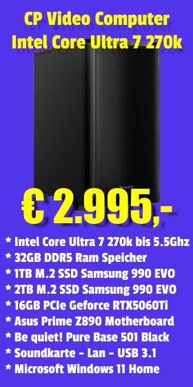 CP Video Computer Intel Core Ultra 7 270k