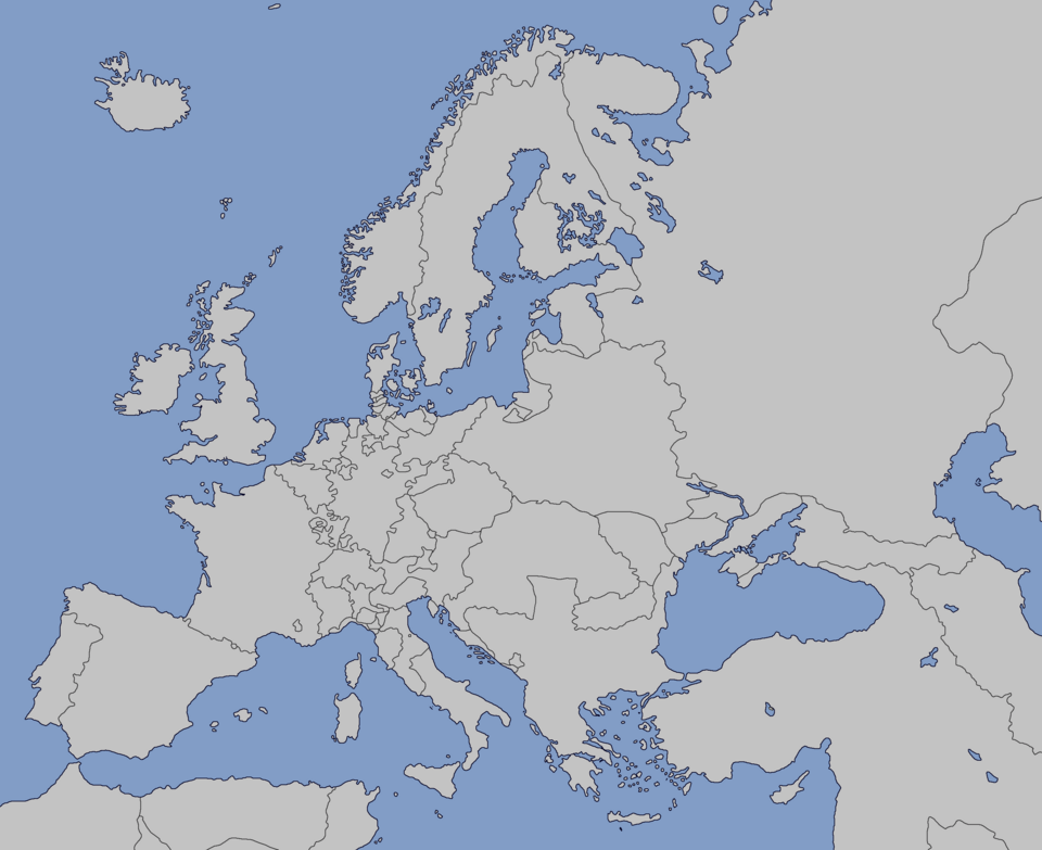 Blank map of Europe (1714)