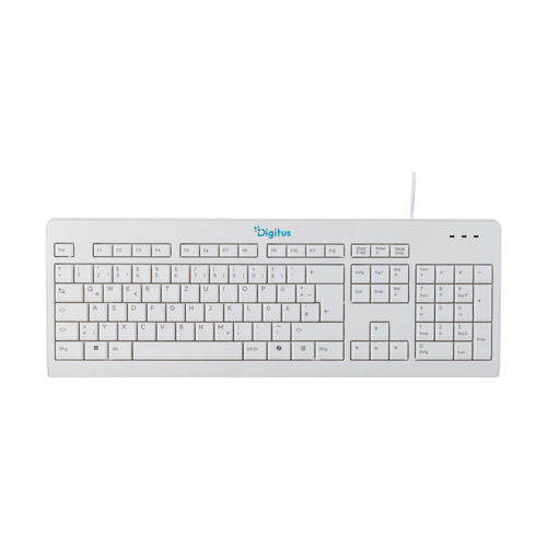 DIGITUS CK10, kabelgebundene Tastatur, weiß